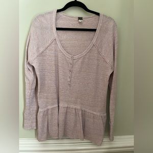 Free people, coast line, Henley, peplum, top size large EUC